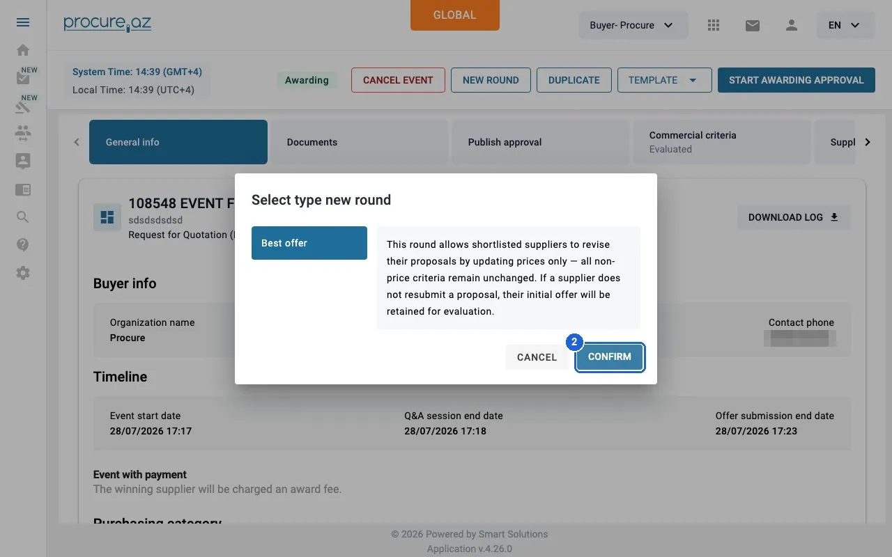 Step 2: Choose Best offer and confirm — click “CONFIRM”.